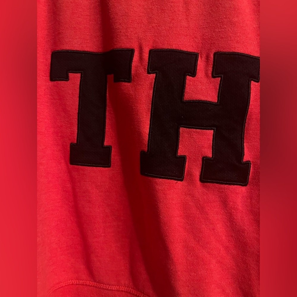 Tommy Hilfiger Red Crew Neck Sweater with Black Accents - Picture 3 of 5